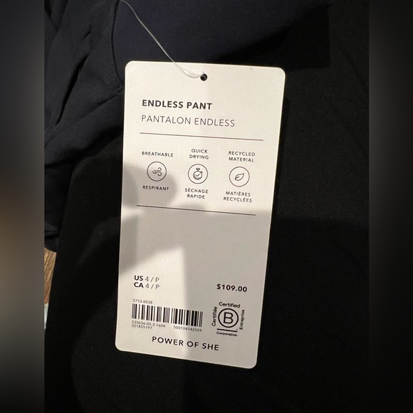 NWT-Athleta Black Endless Pant, Size 4/P, 4, 2/T, 10, 8 - Picture 8 of 10